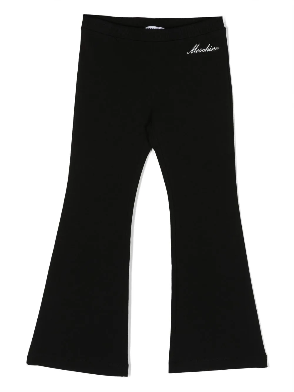 

Moschino Kids pants acampanados con logo estampado - Negro