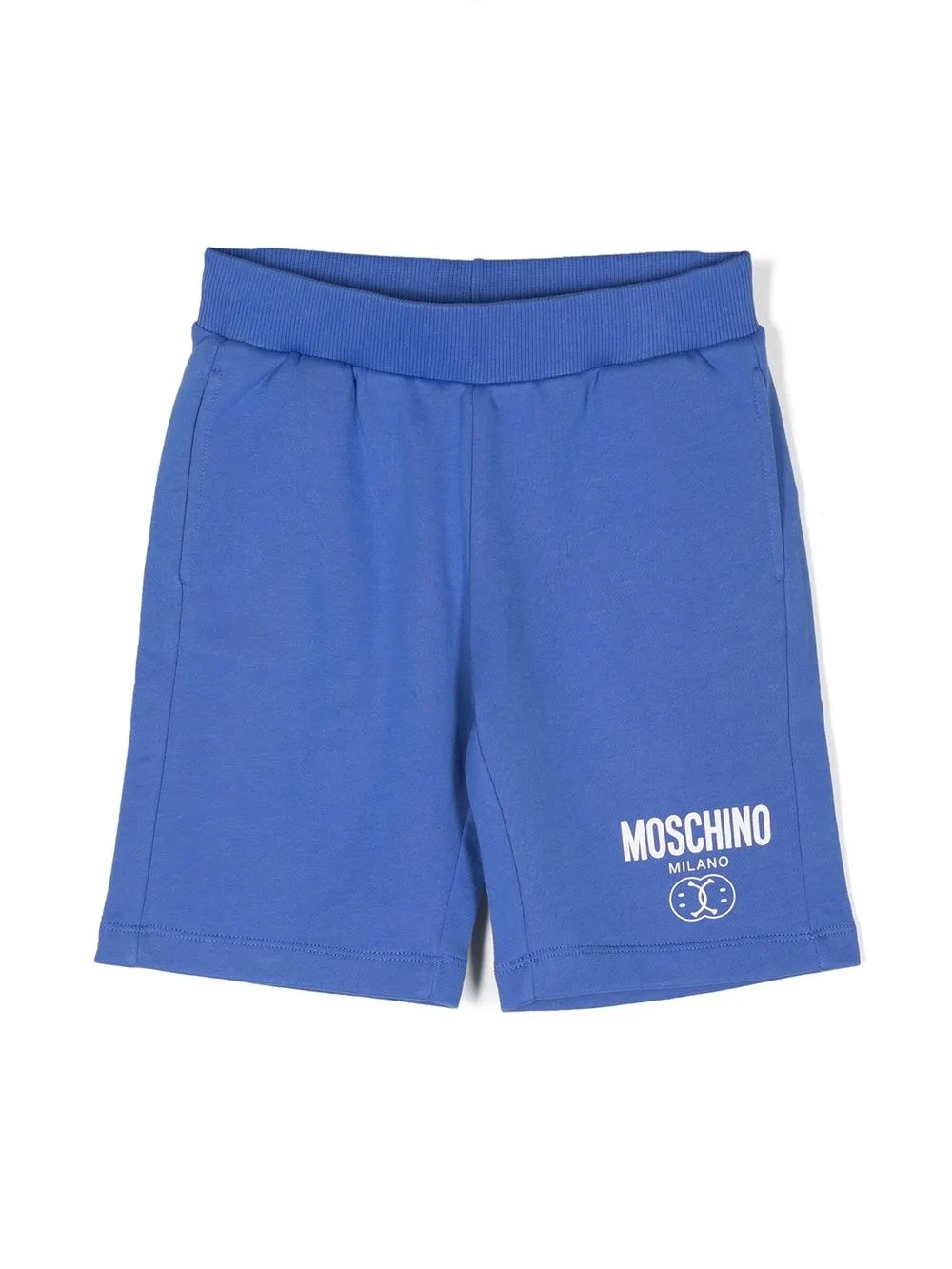 

Moschino Kids logo-print cotton track shorts - Blue