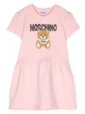 Moschino Kids Toy Bear logo-print T-shirt dress - Pink