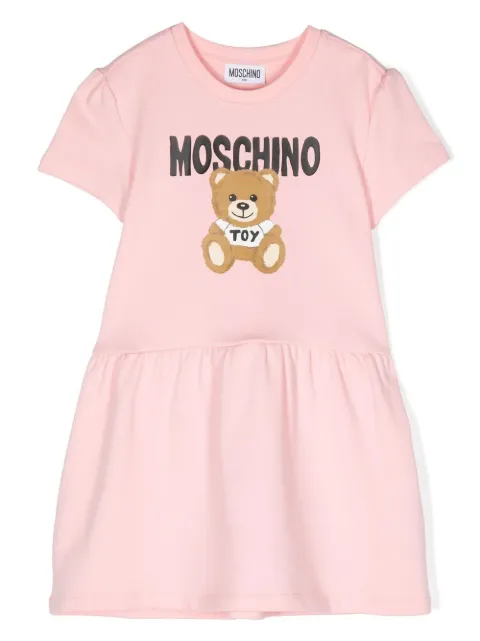 Moschino Kids Toy Bear logo-print T-shirt dress