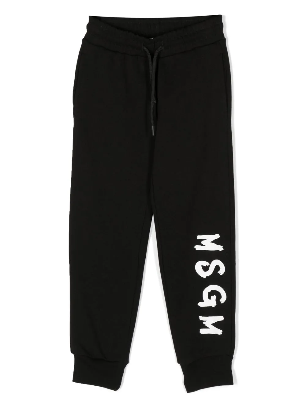 

MSGM Kids pants con cordones y logo estampado - Negro