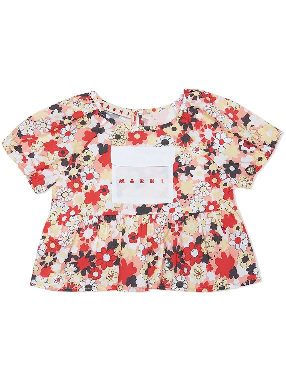 

Marni Kids falda acampanada con estampado floral - Rosado