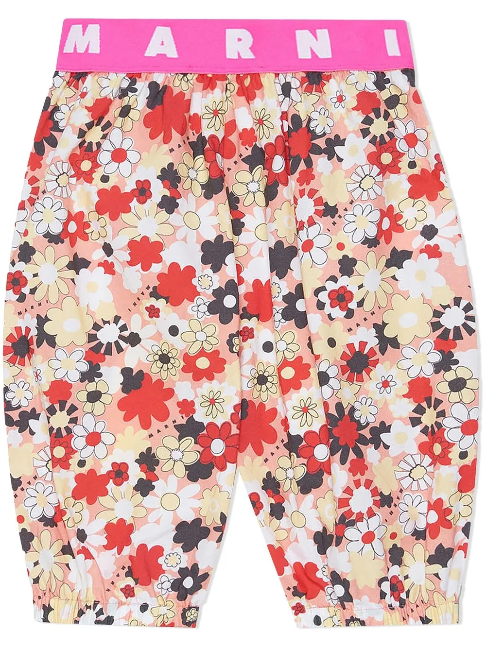 Marni Babies' Mp38b Trousers  Trousers In Poplin With Allover Flowers Pattern In Multicolor