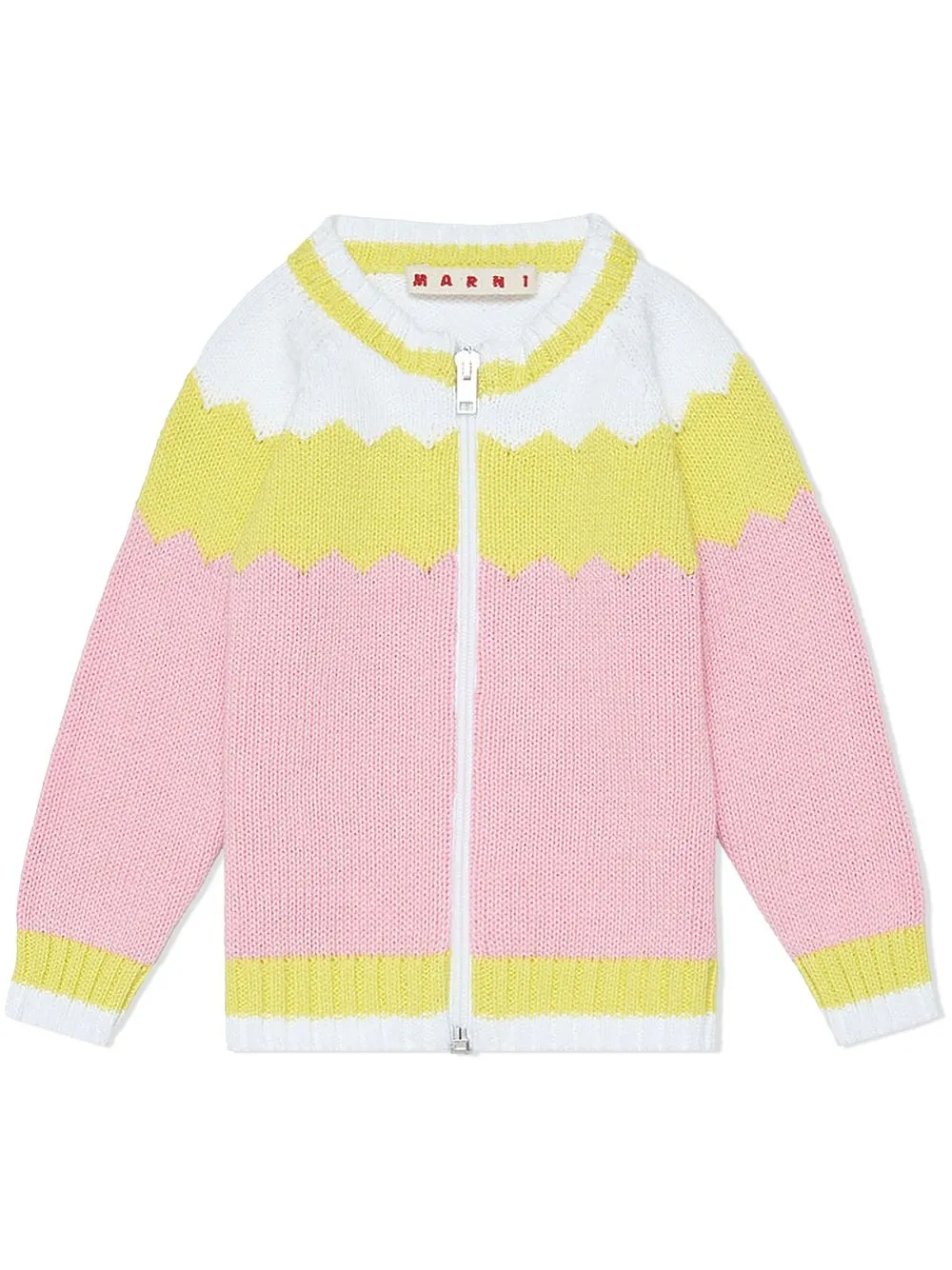 

Marni Kids colour-block knitted cardigan - Pink