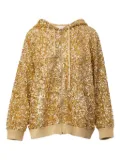 Valentino Garavani sequinned zip-up hoodie - Gold