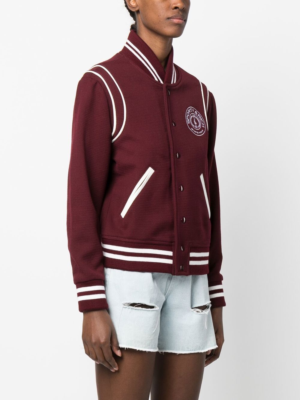 Sporty And Rich Monaco Varsity Jacket In Red | ModeSens