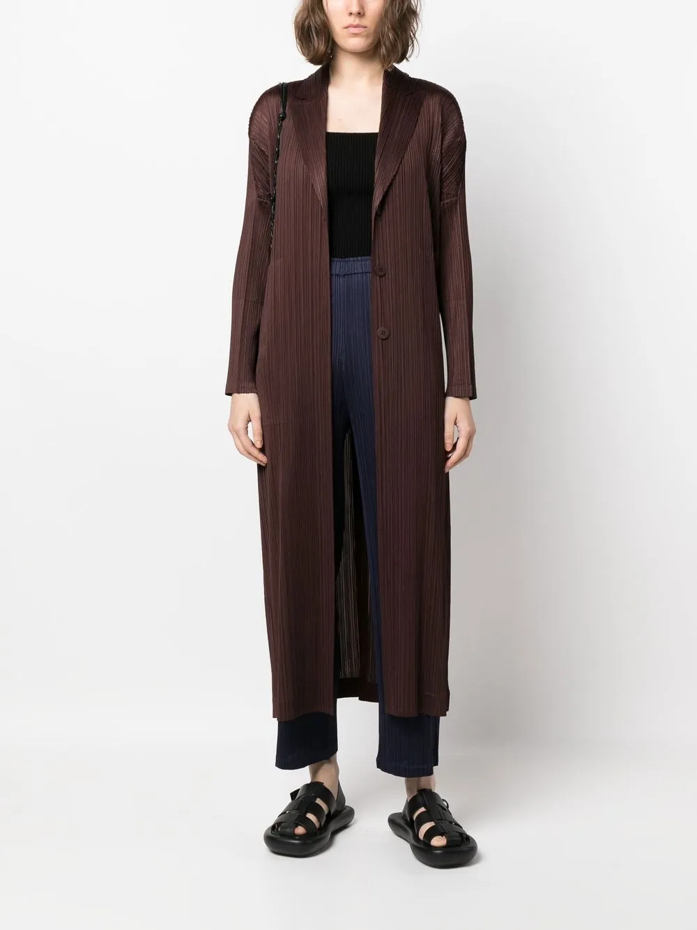 Pleats Please Issey Miyake Jas met plissé-effect - Bruin