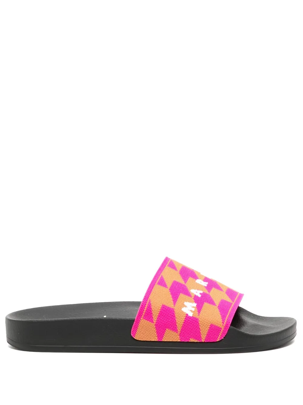 Marni logo-jacquard pool slides - Pink