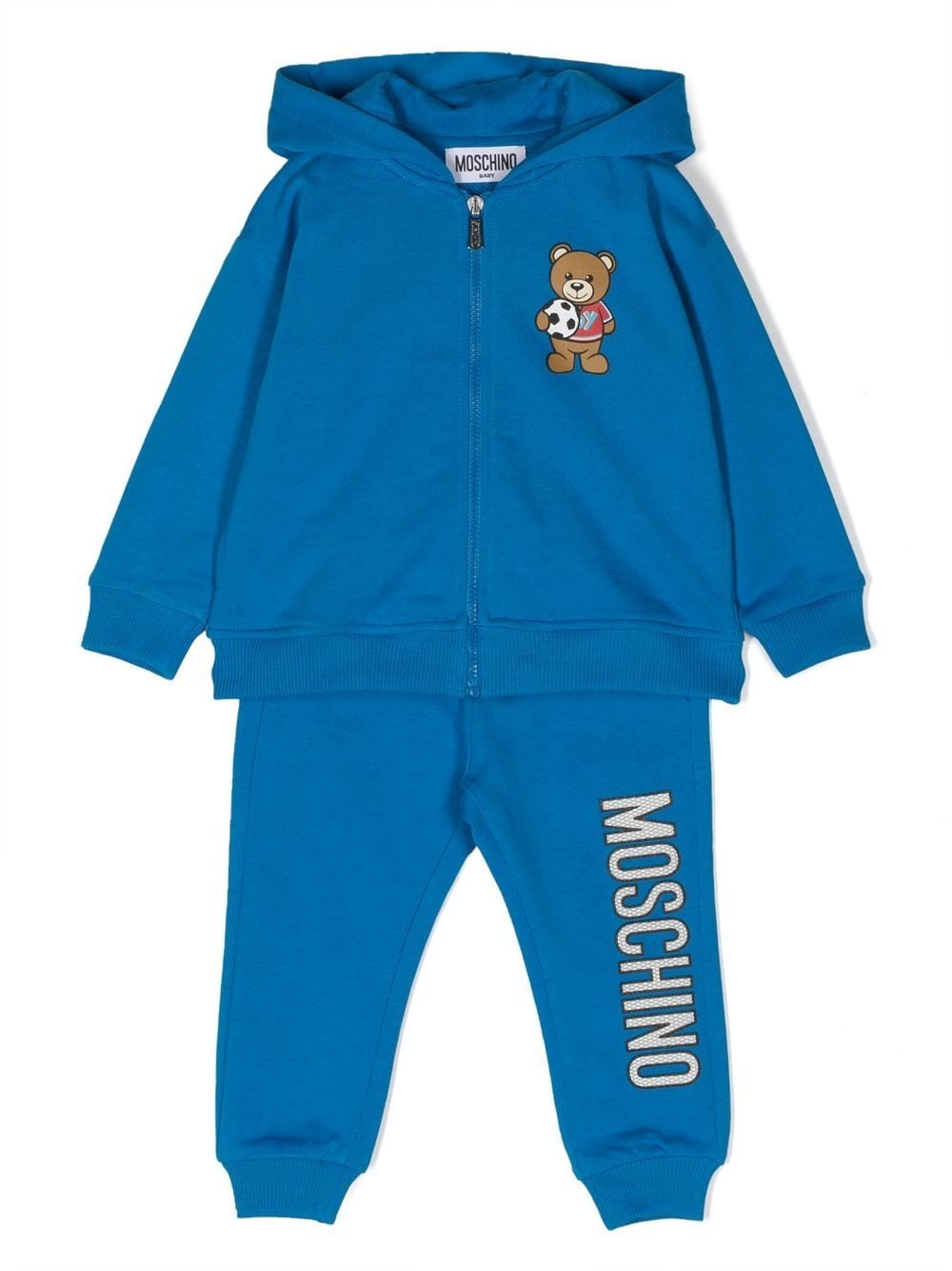 Moschino Babies' Logo-tape Tracksuit Set In 蓝色