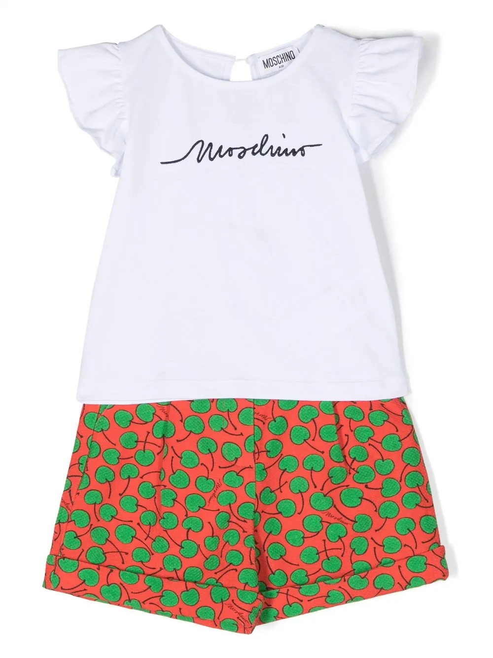 

Moschino Kids playera con volantes en las mangas - Blanco