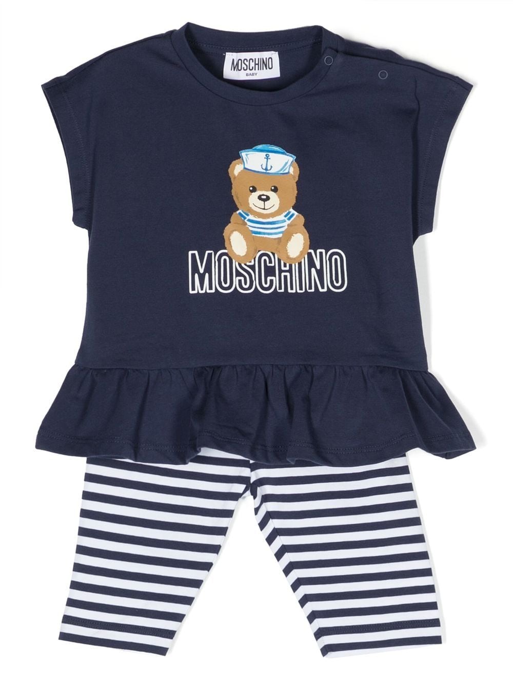 Moschino Babies' Two-piece Teddy Bear-motif Tracksuit In Blue