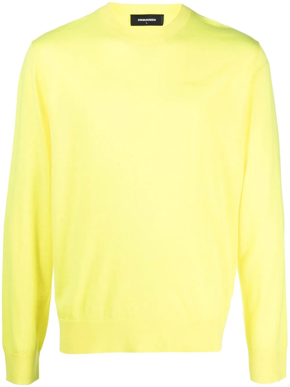 

Dsquared2 raised-logo crew-neck jumper - Yellow