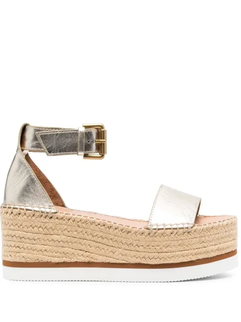 See by Chloé flatform metallic espadrilles