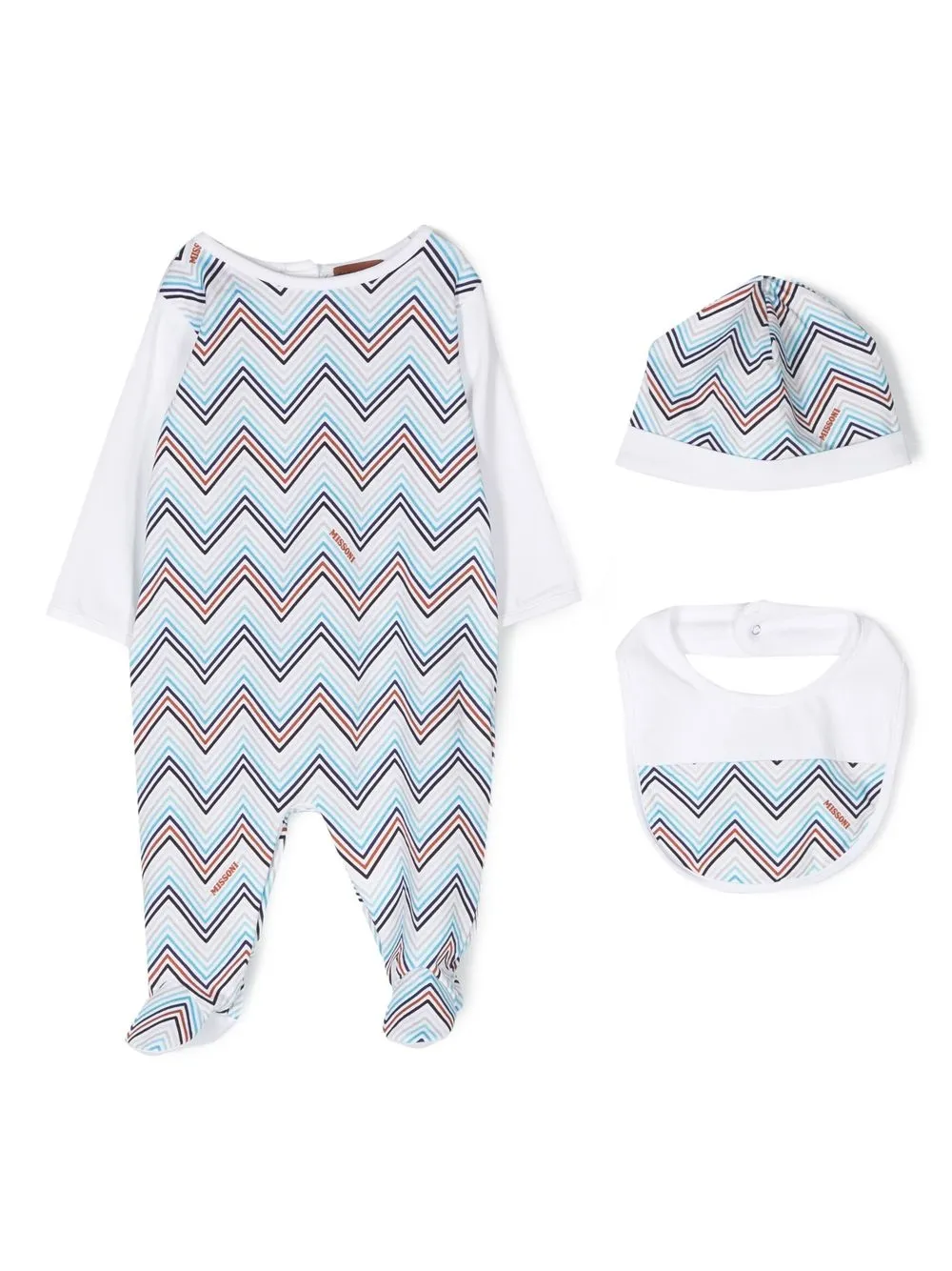 

Missoni Kids mameluco con estampado en zigzag - Blanco