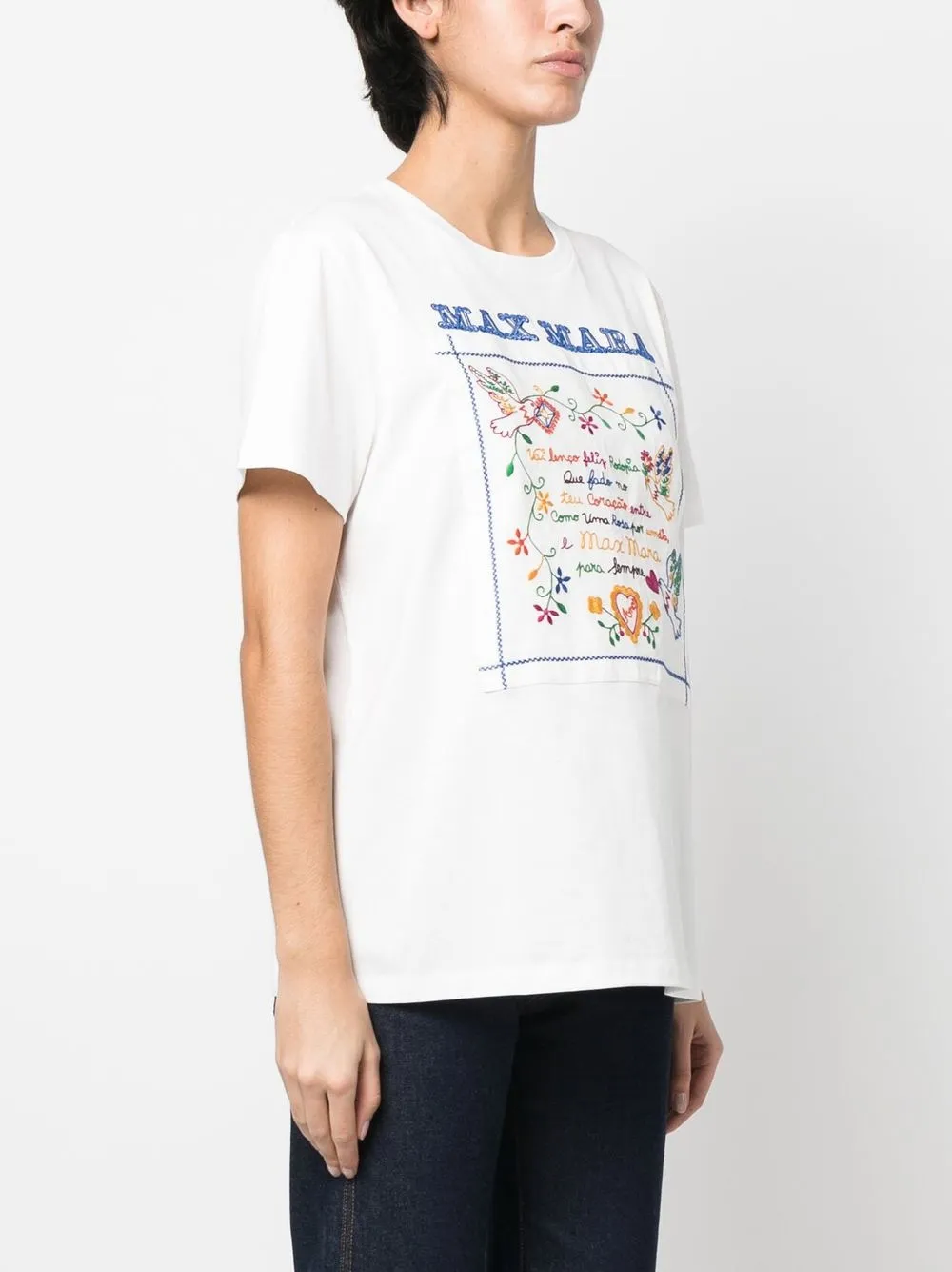 Max Mara T-shirt met tekst Wit