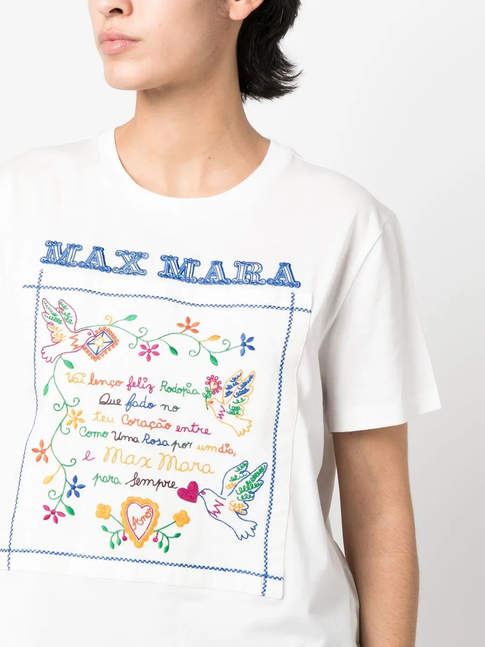 Max Mara T-shirt met tekst Wit