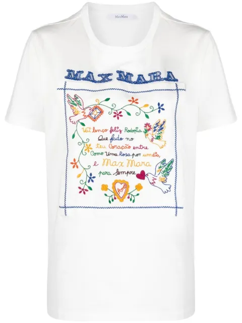 Max Mara playera con eslogan bordado