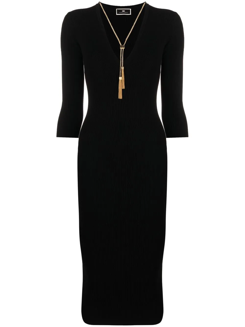 

Elisabetta Franchi tie-detail knitted midi dress - Black