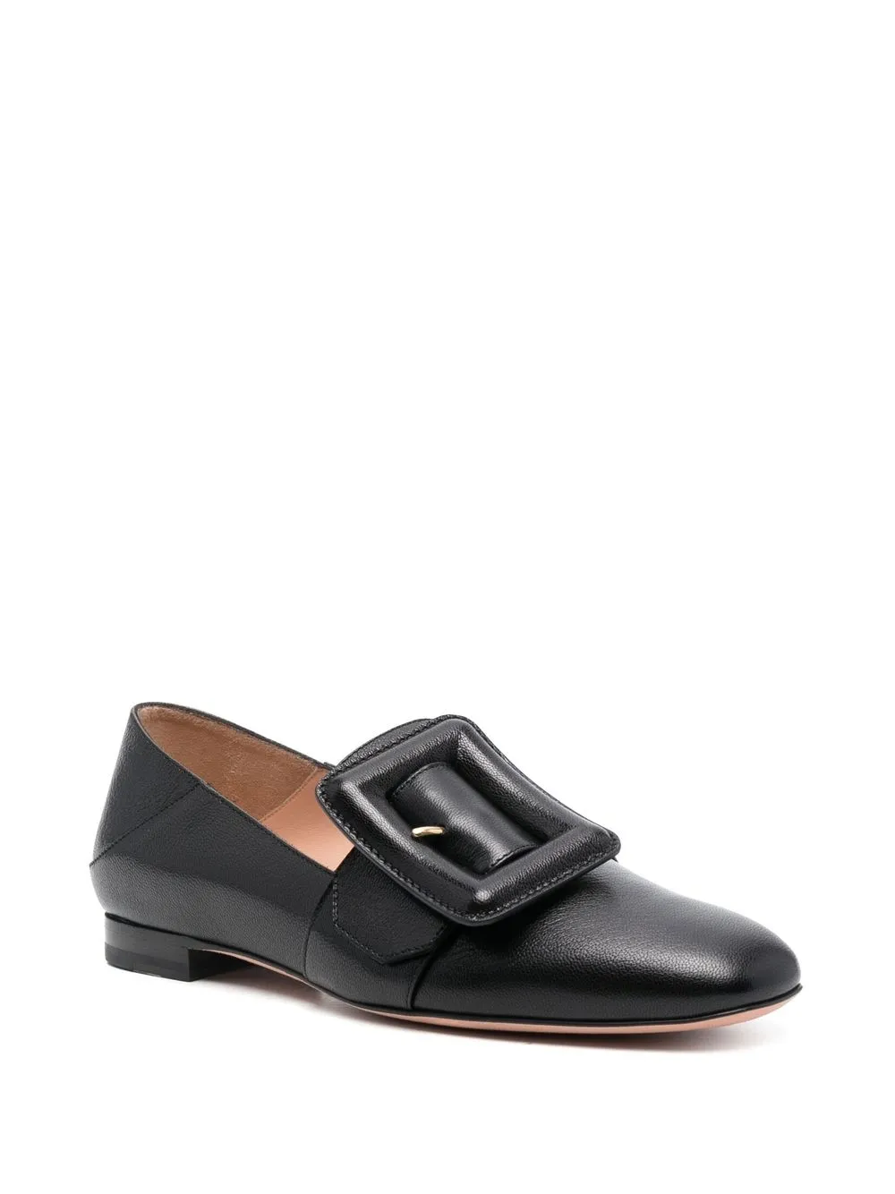 Bally Janelle Buckled Leather Loafers In Black