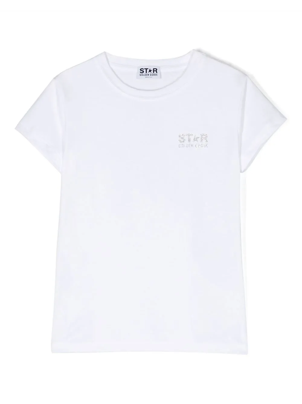 Golden Goose Kids playera con logo estampado - Blanco