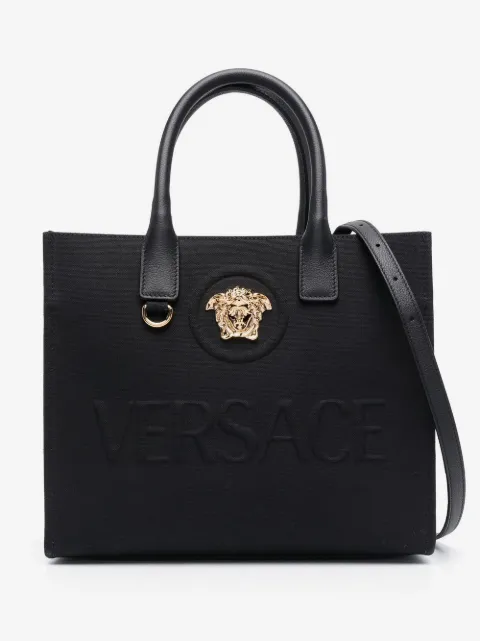 Versace La Medusa small canvas tote