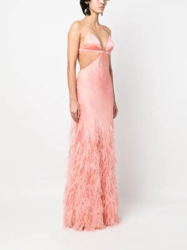 Cult Gaia Raisa feather-trim Gown | Pink | FARFETCH Cult Gaia Raisa feather-trim Gown | Pink | FARFETCH