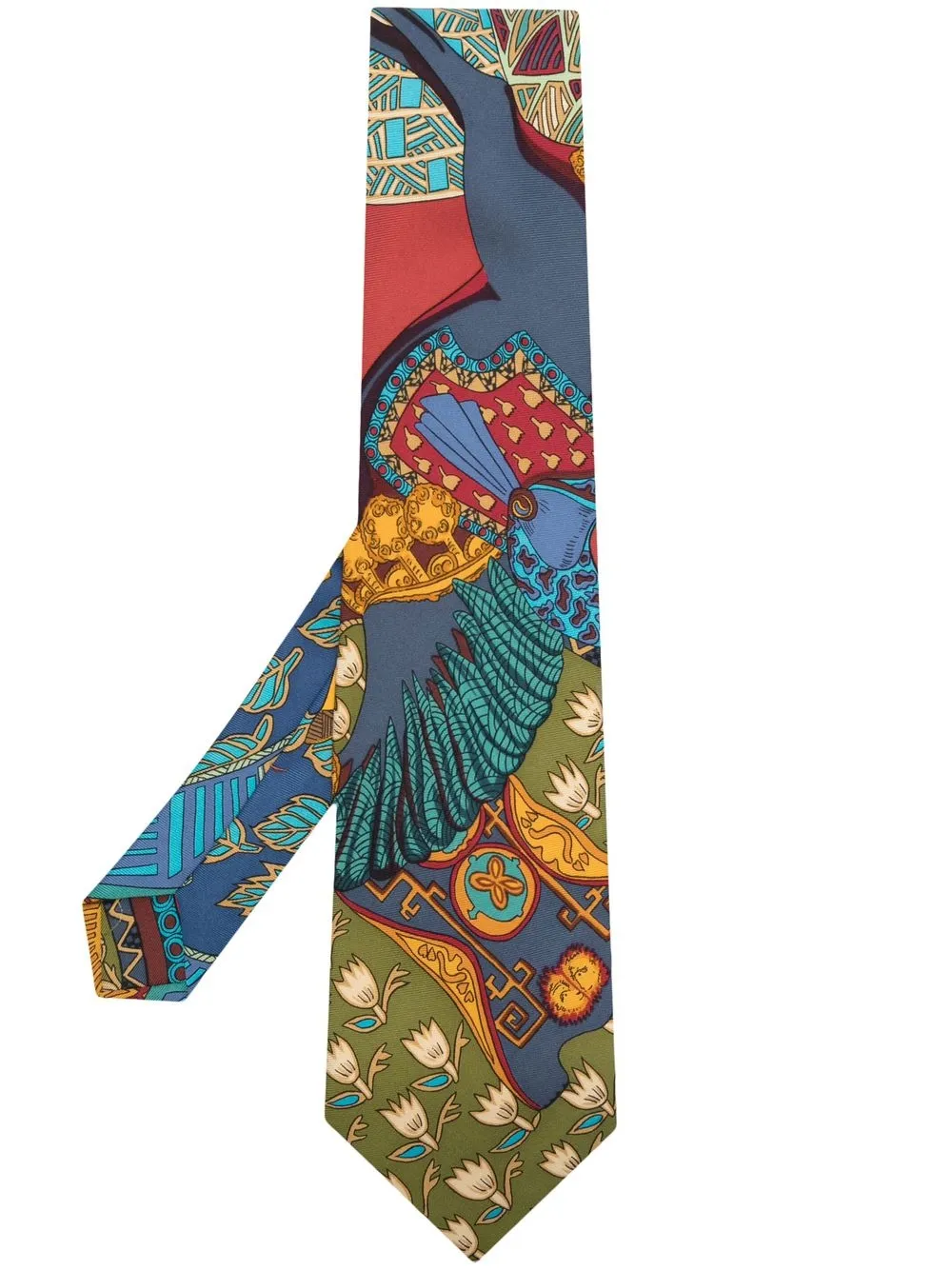 

Hermès 2010s pre-owned graphic-print silk tie - Blue
