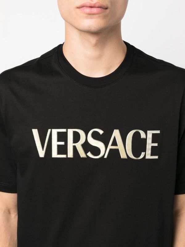 Versace logo-print Cotton T-shirt - Farfetch
