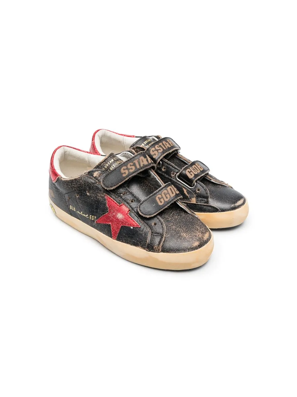 

Golden Goose Kids tenis One Star con cierre autoadherente - Negro