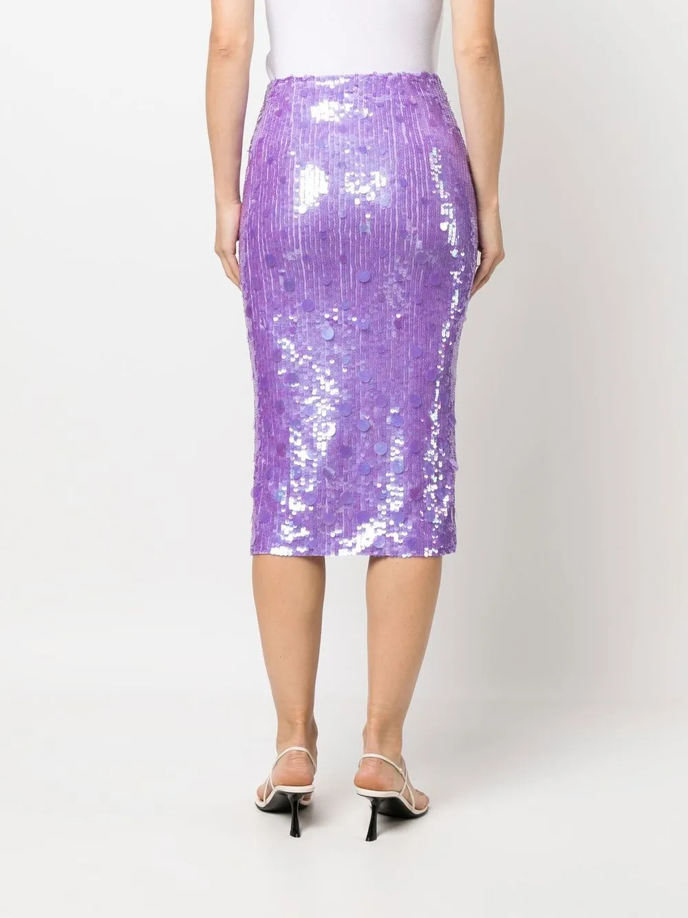 P.a.r.o.s.h Sequin-embellished Pencil Skirt In Purple