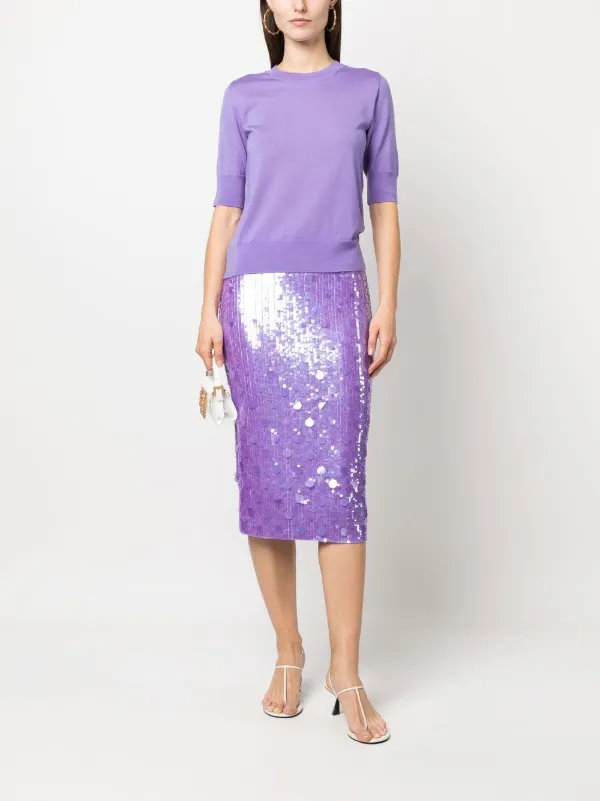 sequin-embellished Pencil Skirt Purple FARFETCH PH