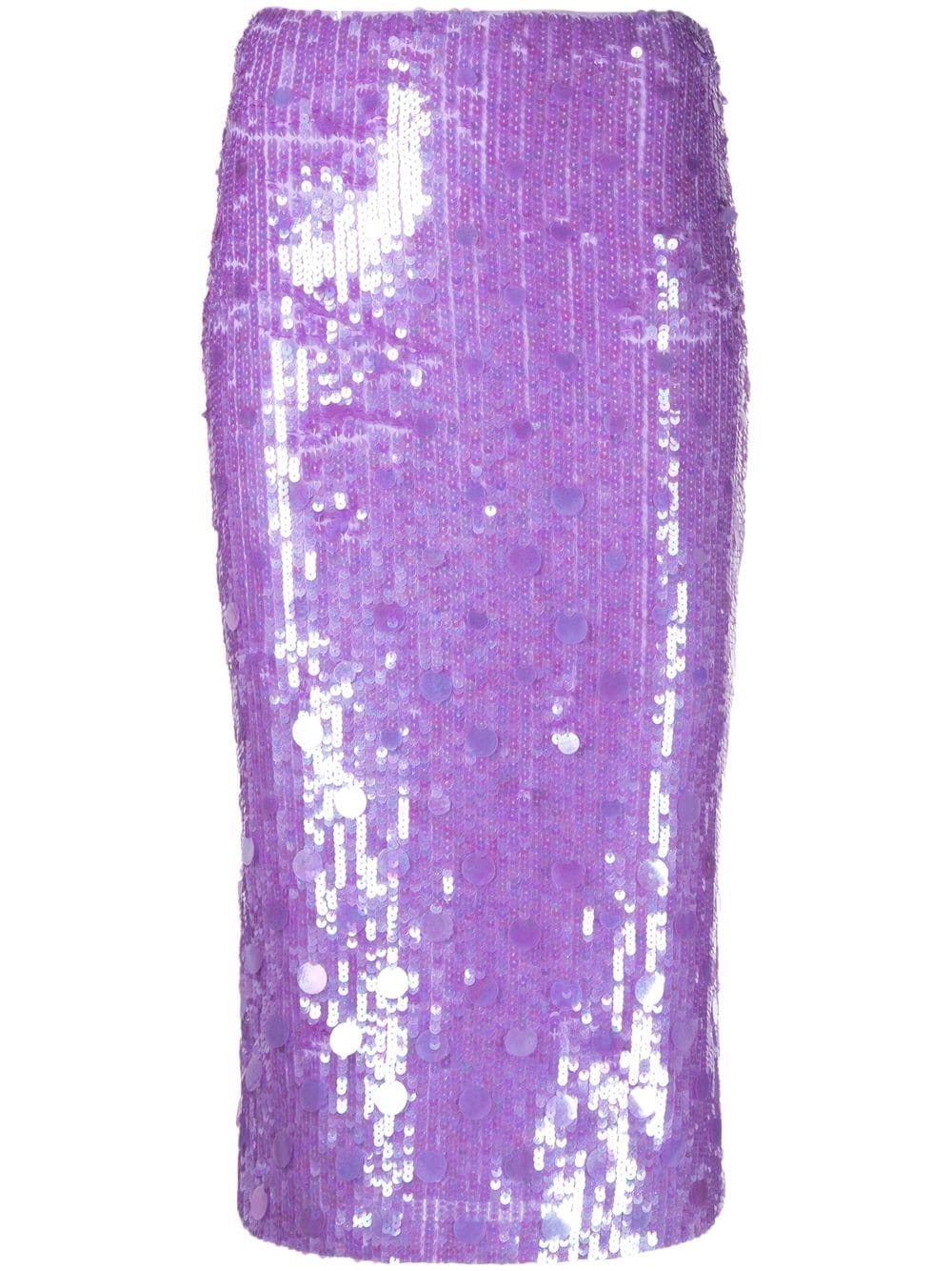 P.A.R.O.S.H SEQUIN-EMBELLISHED PENCIL SKIRT