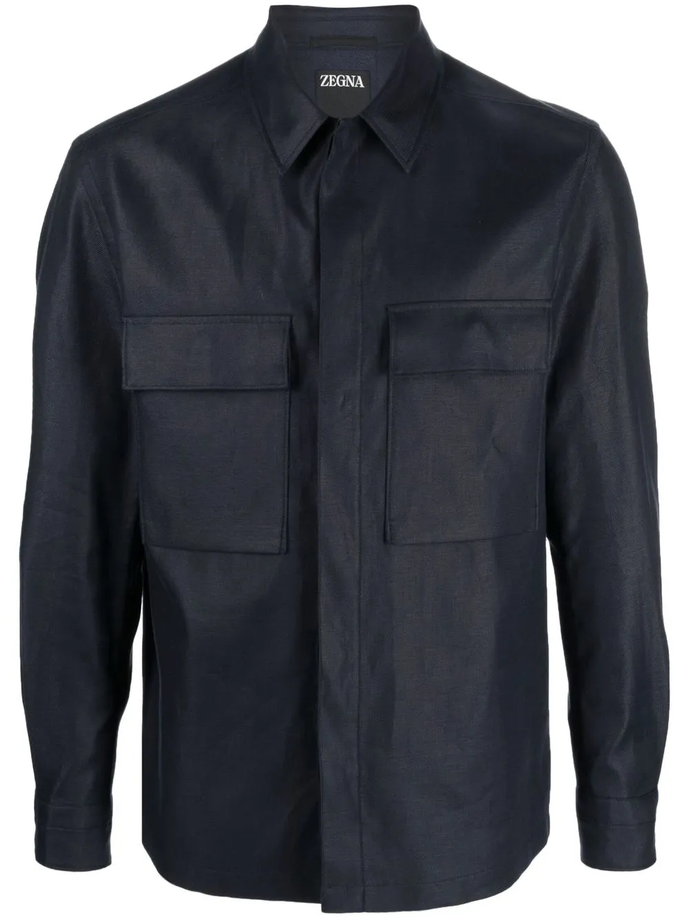 

Zegna flap-pockets linen shirt - Blue