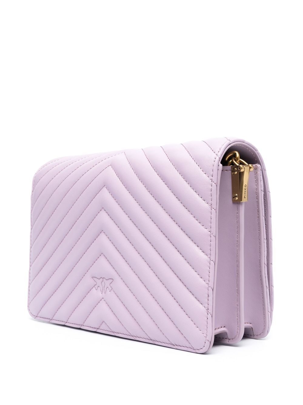 Shop Pinko Love Quilted Crossbody Bag In Purple