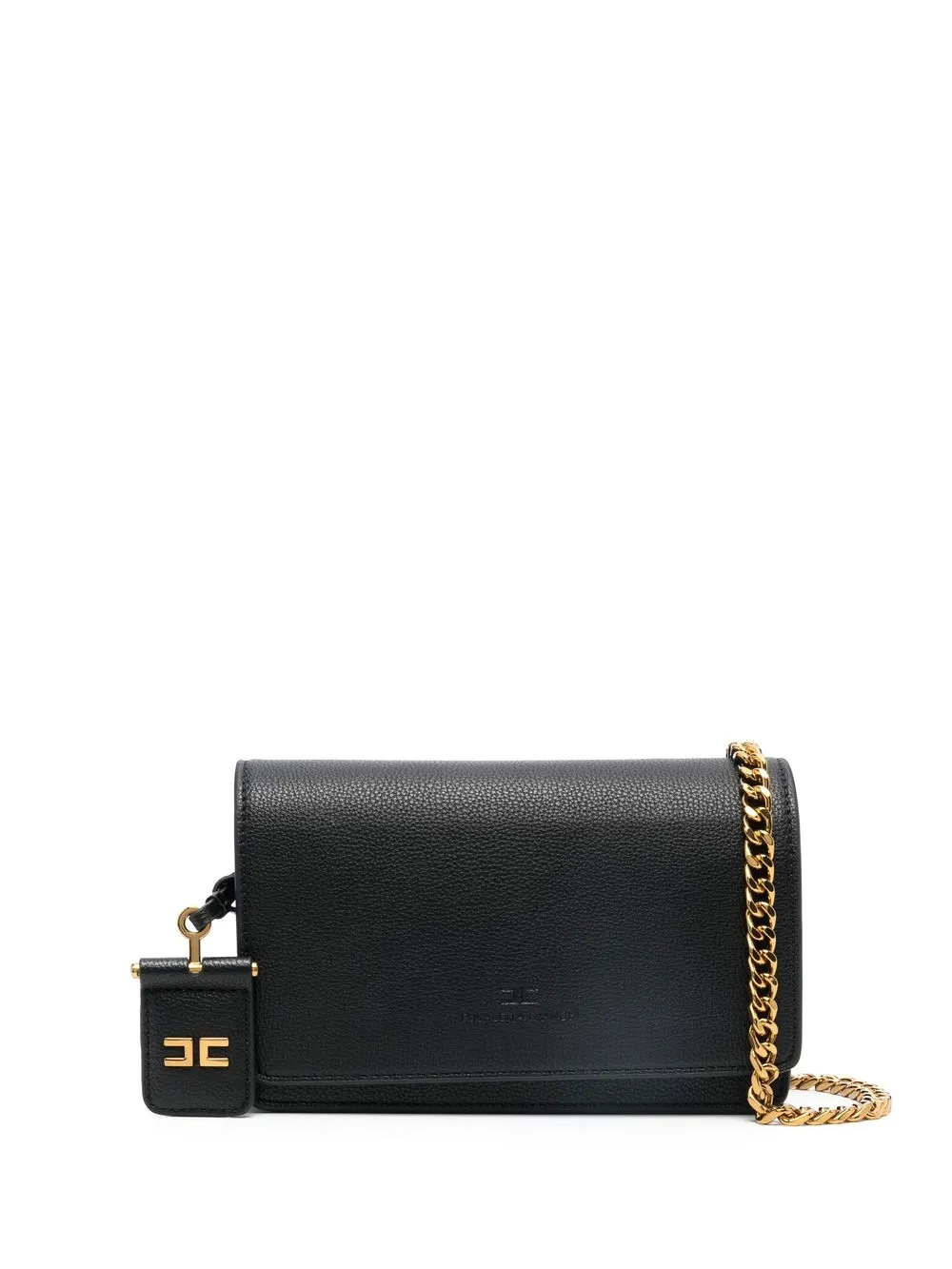 

Elisabetta Franchi bolsa crossbody con logo en relieve - Negro