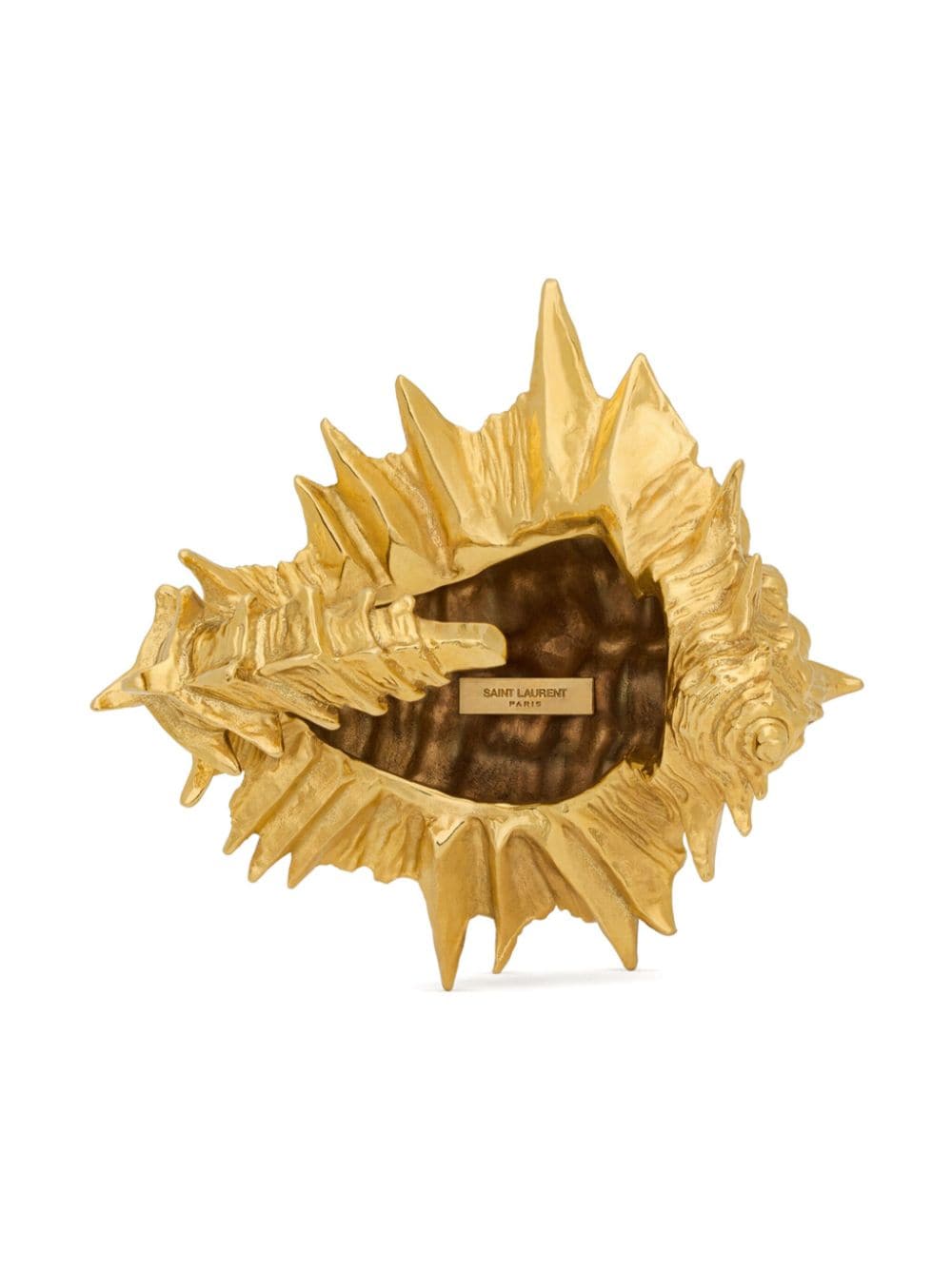 Shop Saint Laurent Shell Cuff Bracelet In Gold