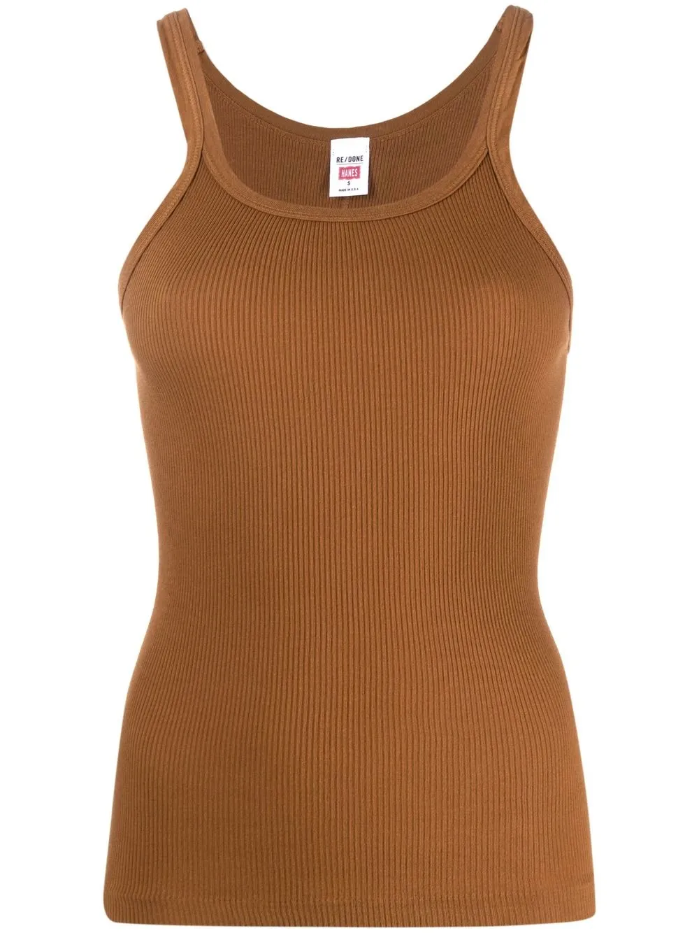 

RE/DONE fine-ribbed vest top - Brown