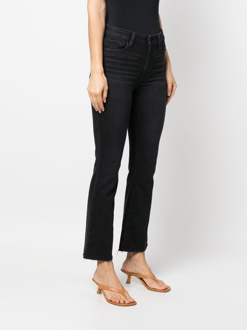Shop Paige Mid-rise Cropped Jeans In Black
