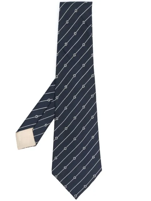 Gucci Pre-Owned 1970s logo-jacquard silk tie