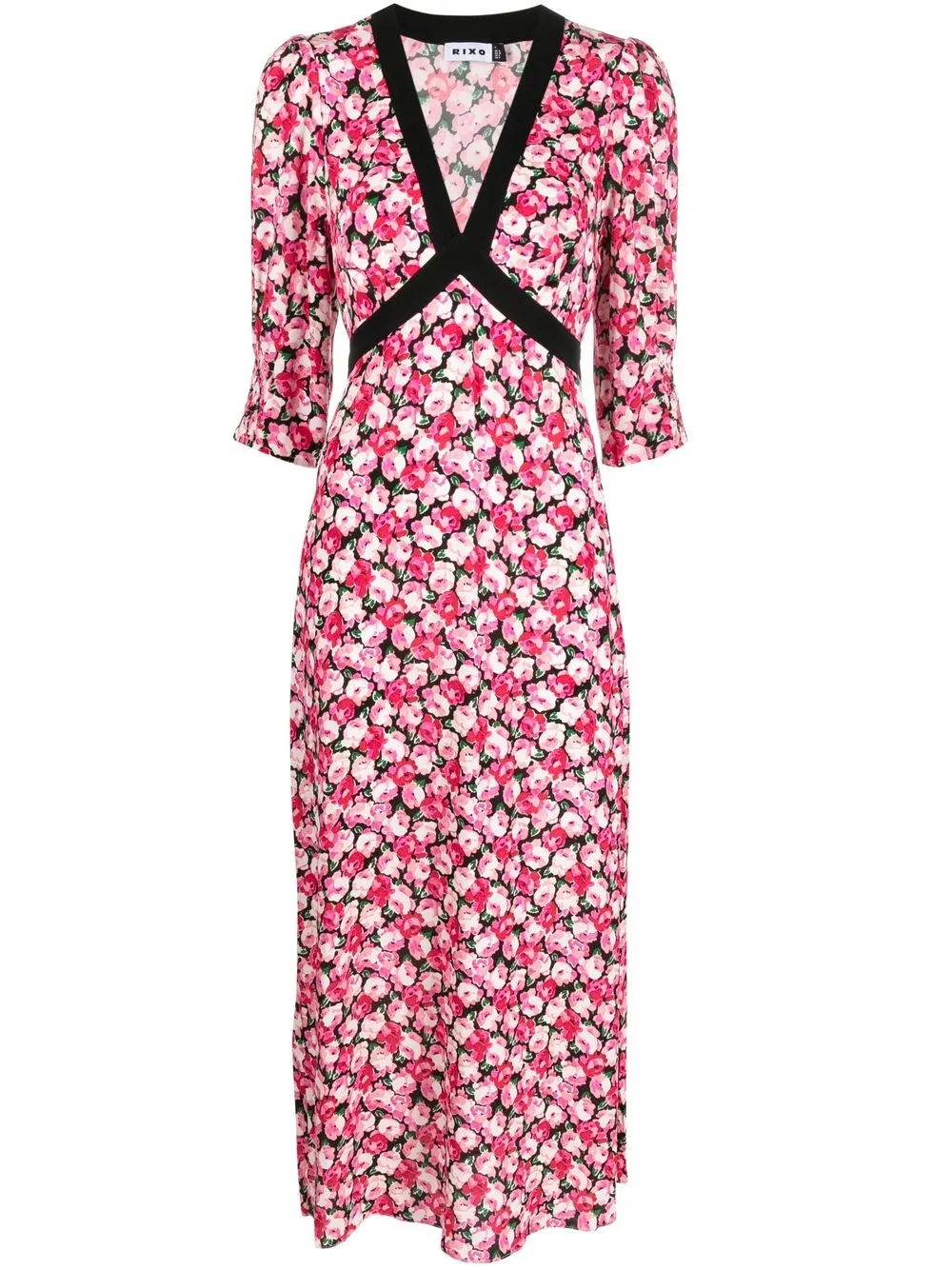 

Rixo Deanna floral-print midi dress - Pink