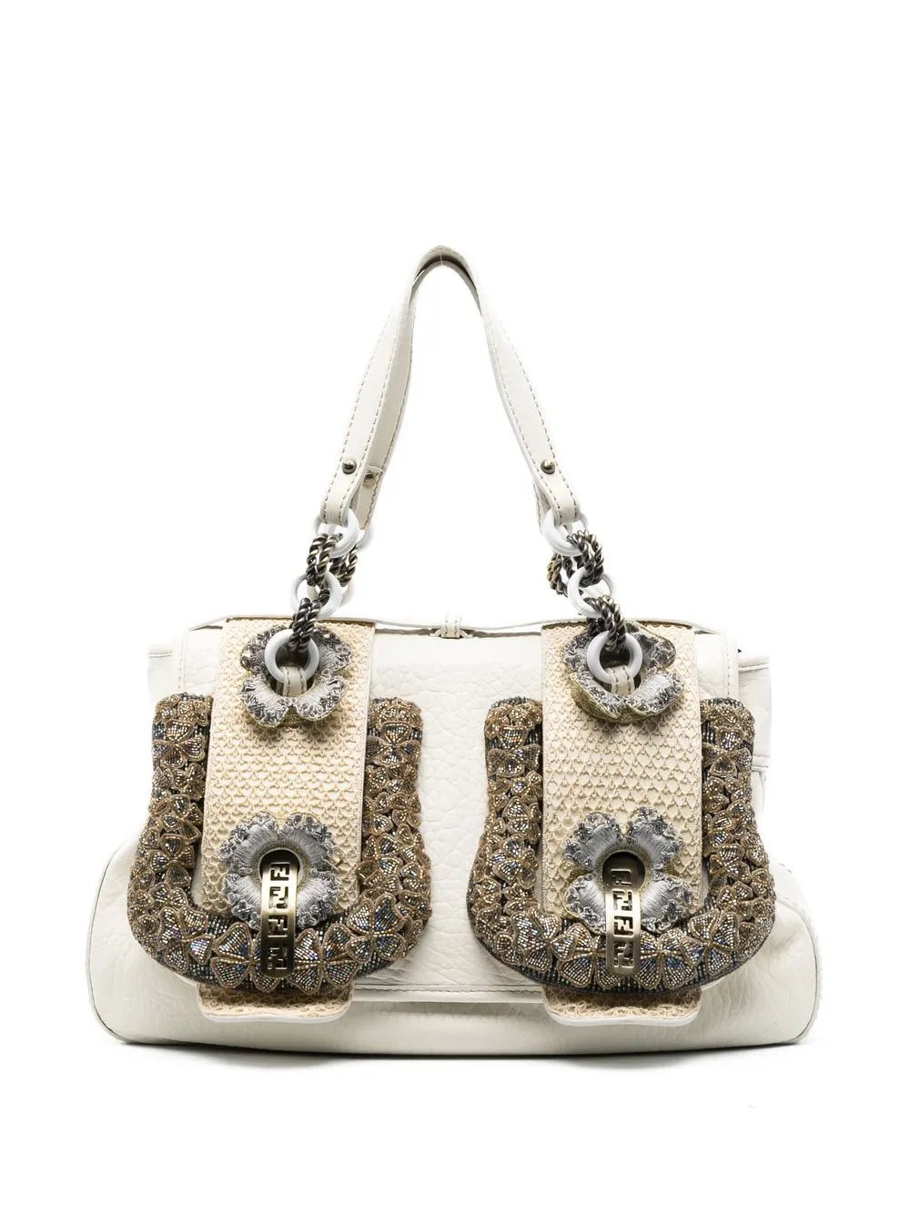 

Fendi Pre-Owned 2006 B-Bag embellished tote bag - White