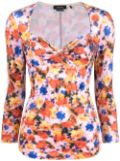 ISABEL MARANT Gubaia floral-printed velvet top - Orange