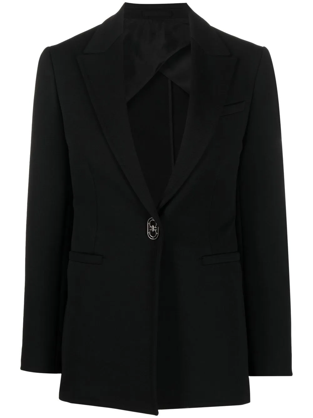 Ferragamo Fitted Single-breasted Blazer In Black