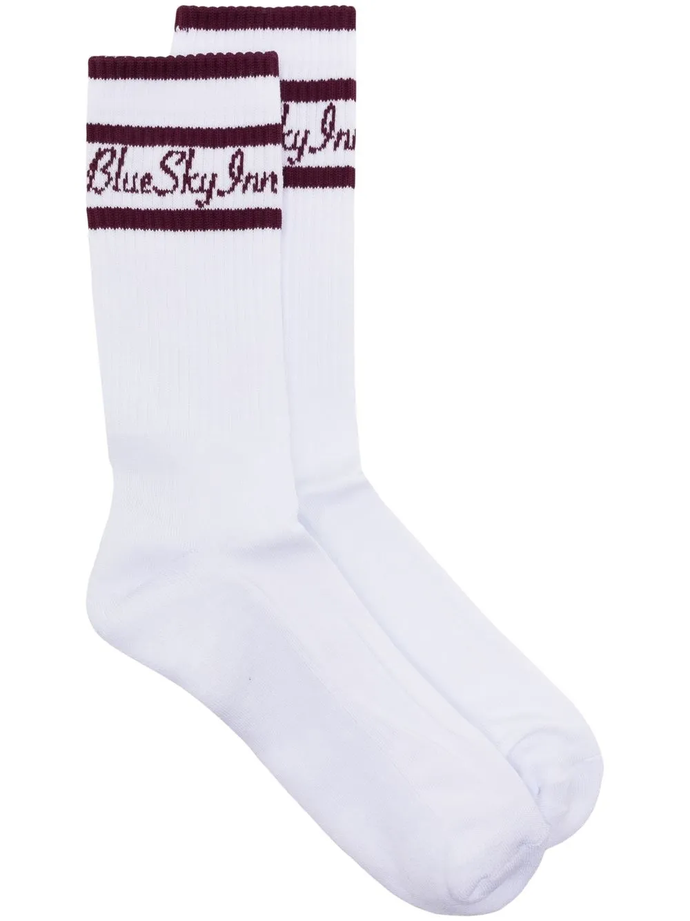 

BLUE SKY INN ribbed logo-embroidered ankle socks - White