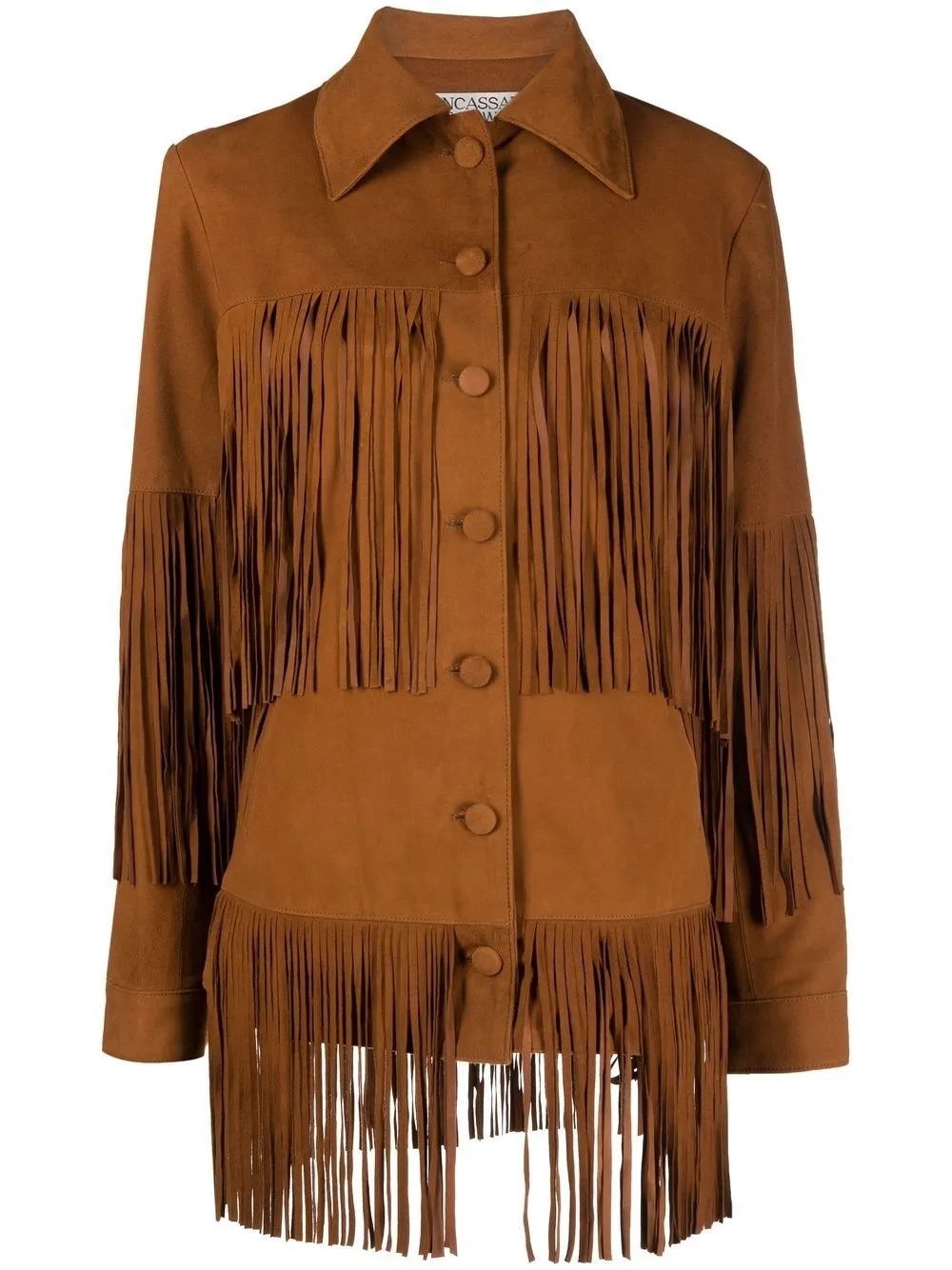 Dancassab Rimon Fringed Jacket In Brown