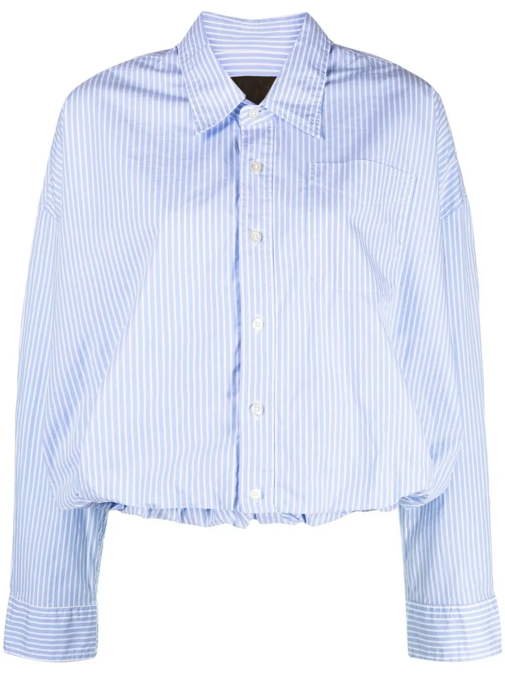 

R13 folded-hem pinstripe shirt - Blue