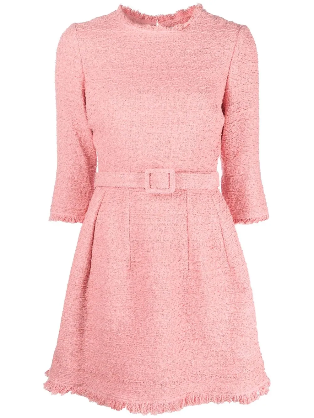 

Oscar de la Renta belted tweed minidress - Pink