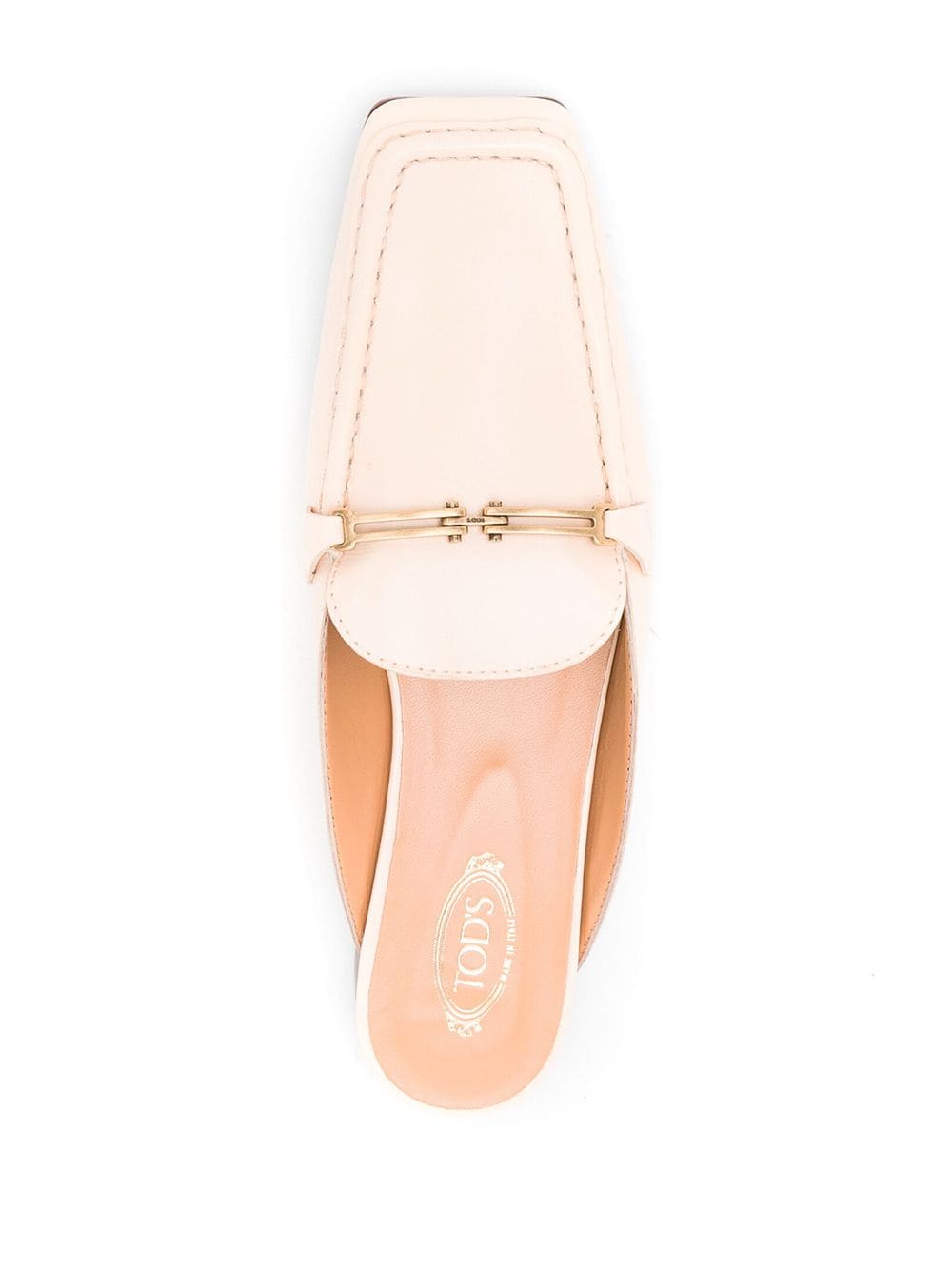 Shop Tod's Square-toe Leather Mules In White