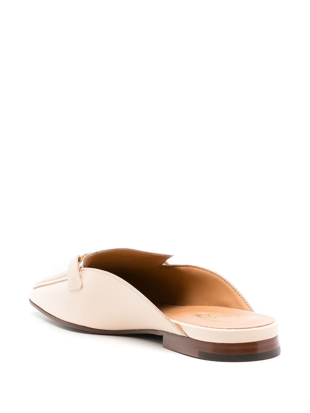 Shop Tod's Square-toe Leather Mules In White