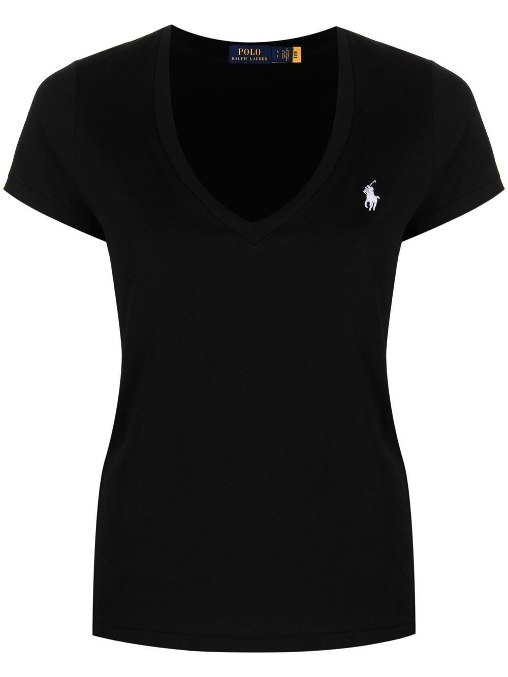 Shop Polo Ralph Lauren Polo Pony V-neck T-shirt In Black